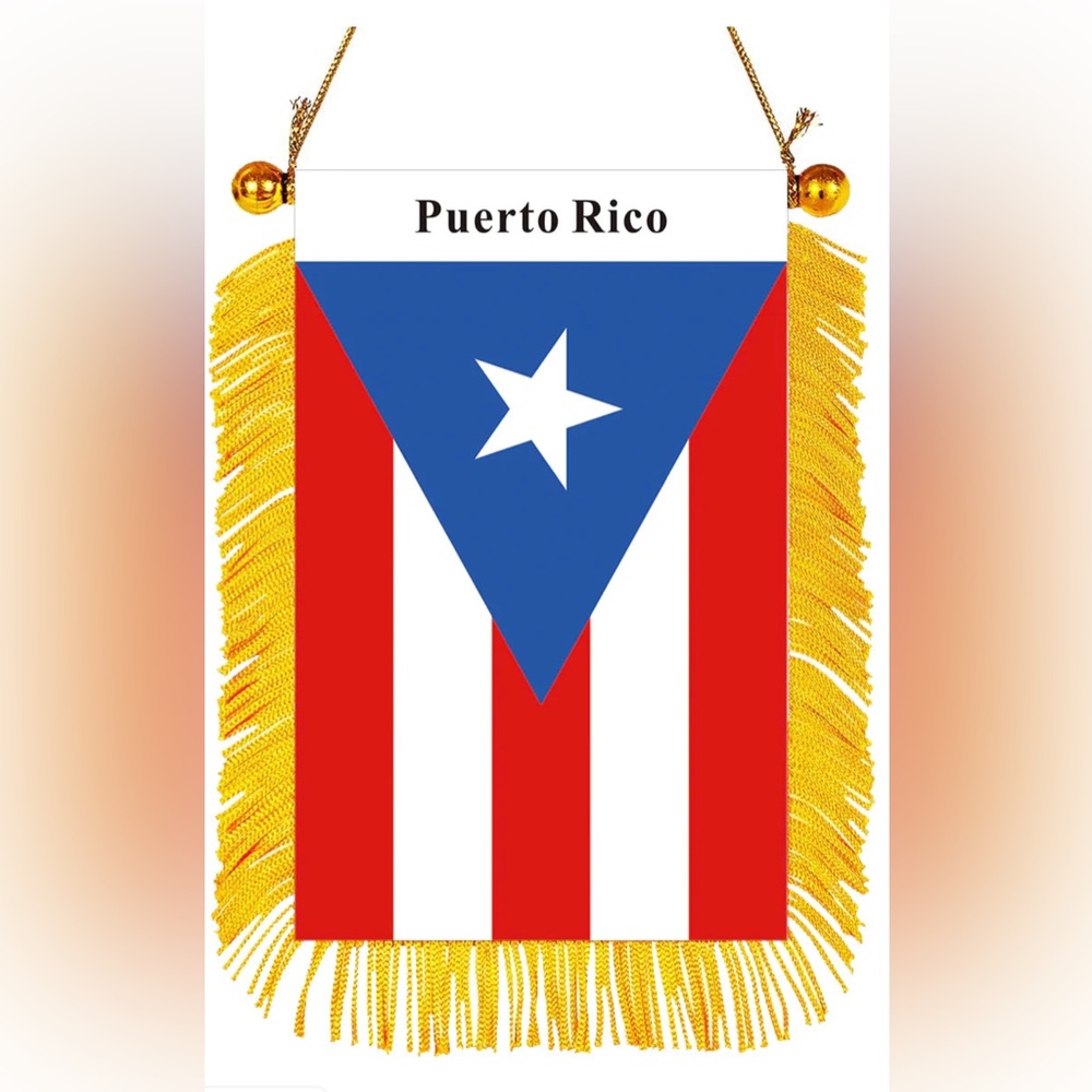 Puerto Rico rearview mirror flag